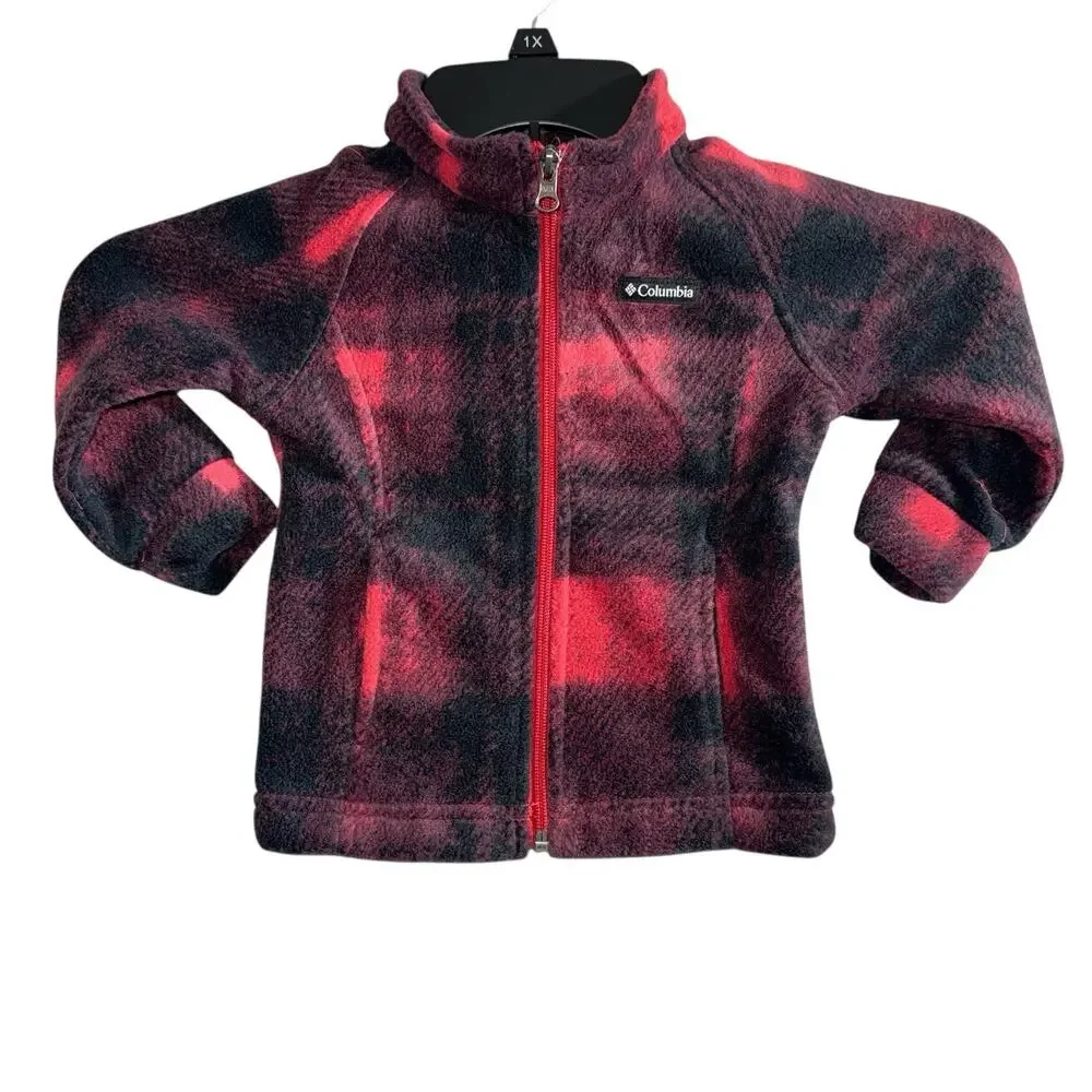 Columbia Jacket Benton Springs Fleece Red plaid Zip SZ/ Infant 18-24 Month - Picture 6 of 8